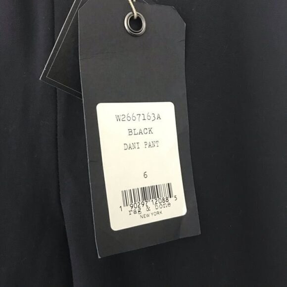 Rag & Bone Black Dani Pants with Leather Side Stripe $395 NWT Size 6 - Picture 6 of 9